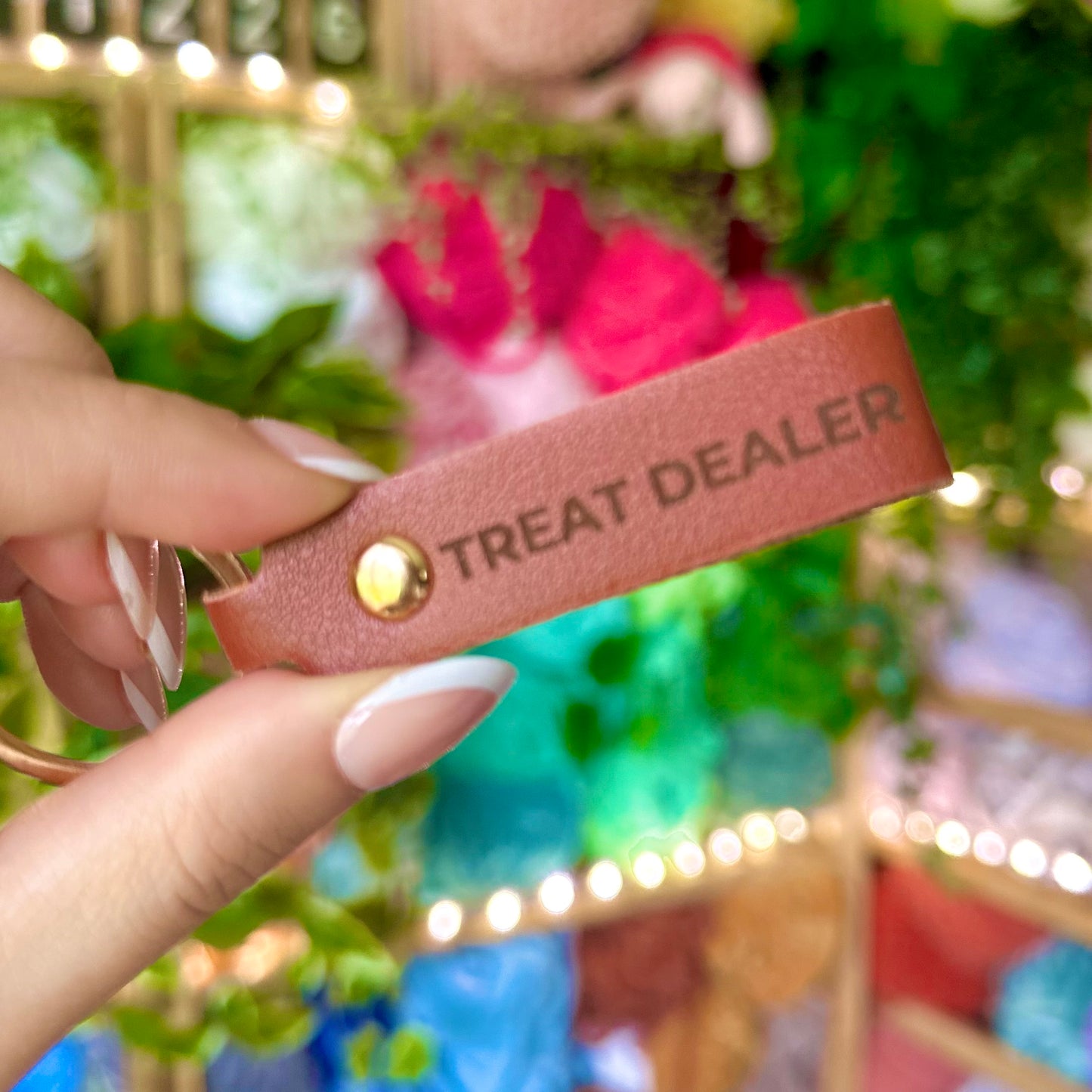 Rectangular Leather Keychain