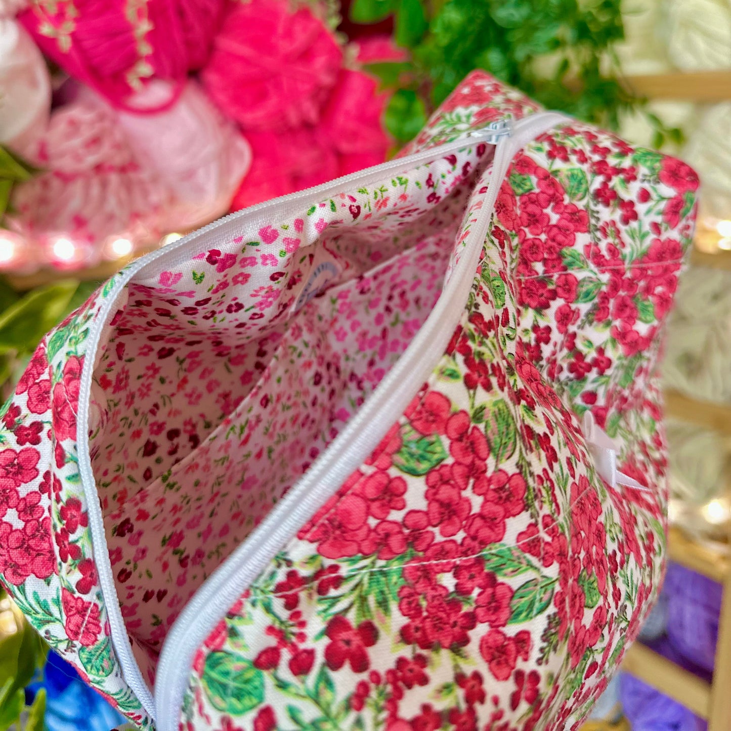 Petunia Quilted Makeup Bag
