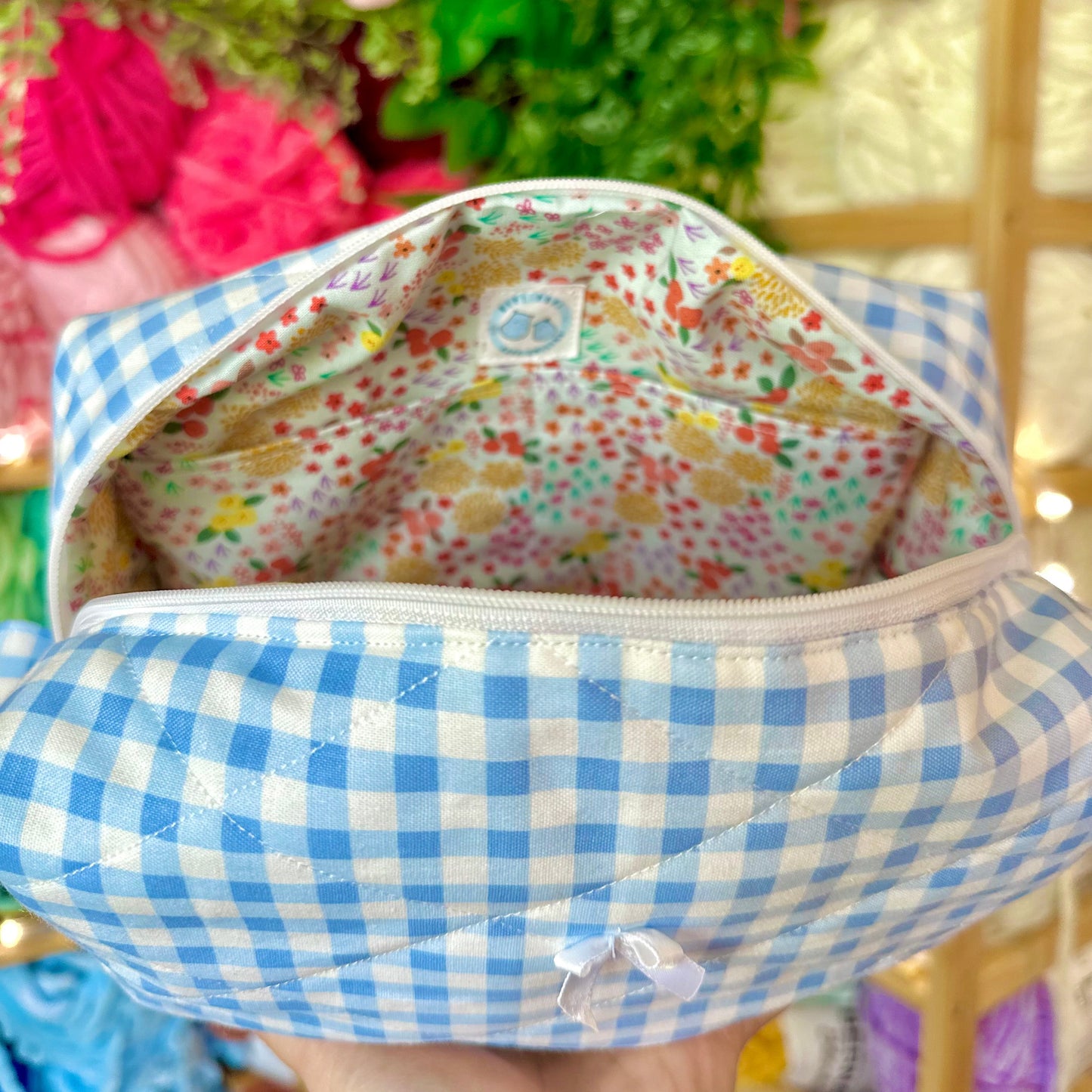 Spring Picnic Quilted Makeup Bag