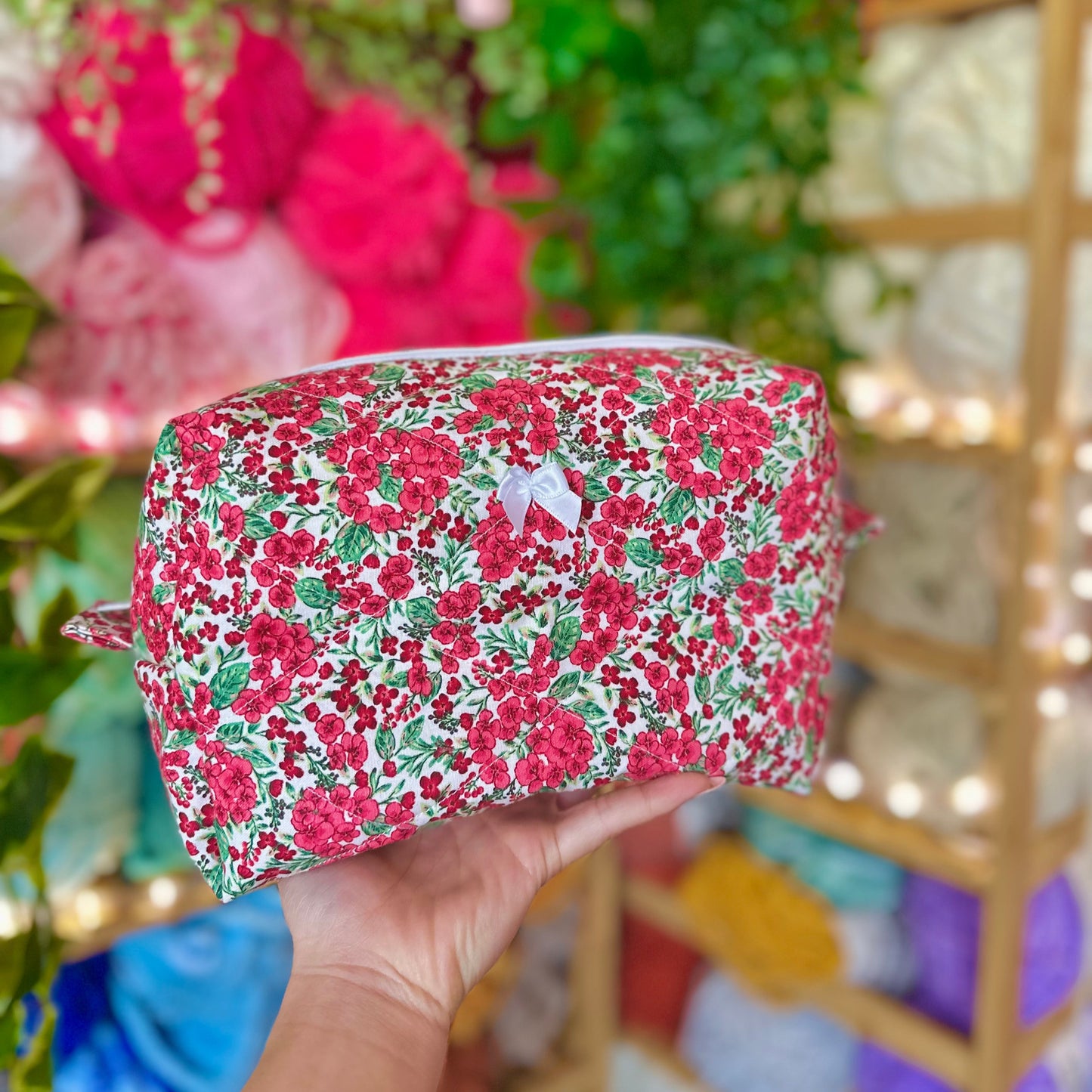 Petunia Quilted Makeup Bag