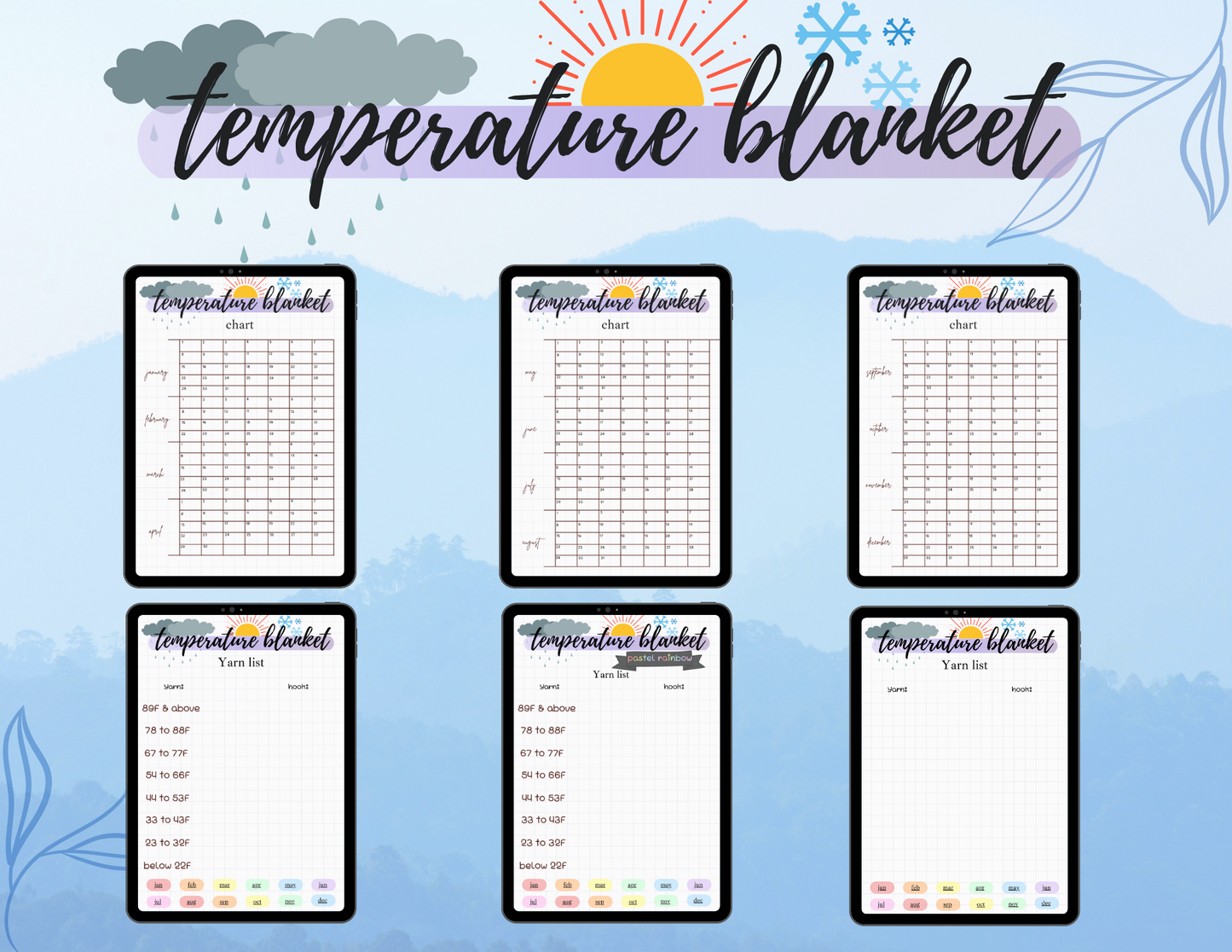 Temperature Blanket Journal - Printable & Digital