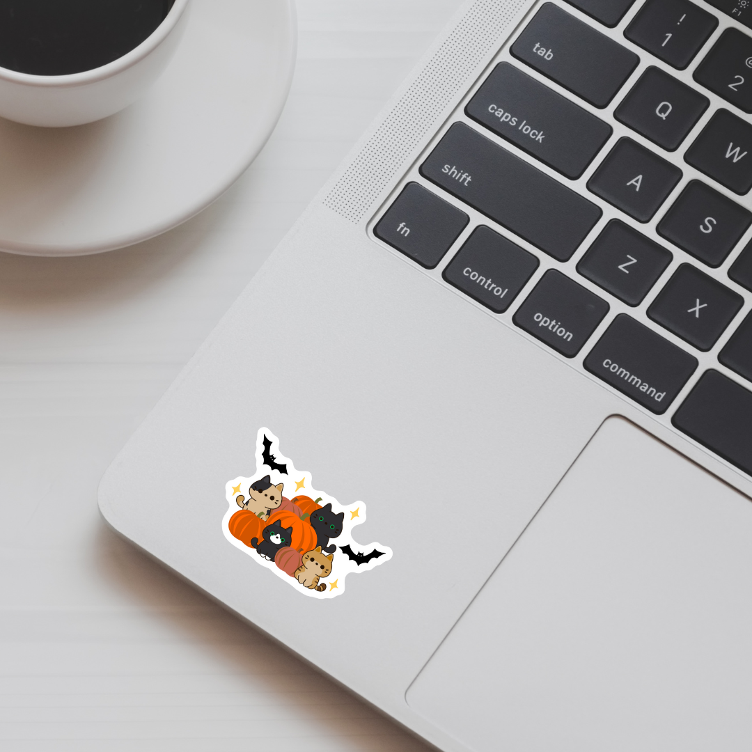 Pumpkins Cats Sticker