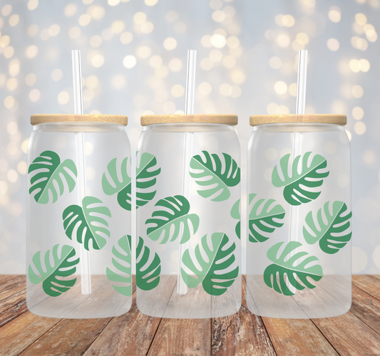 16 oz Frosted Cups| Monstera