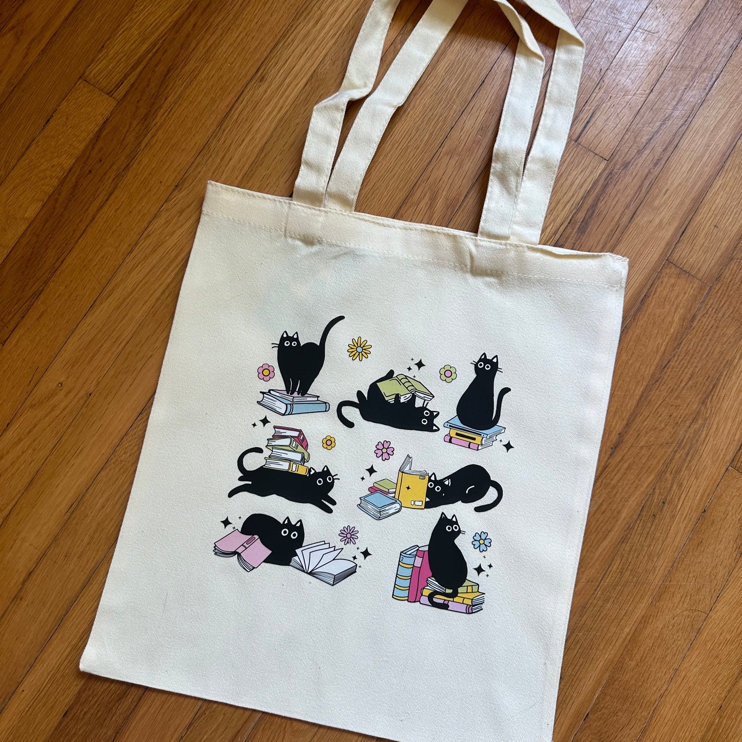 Black Cats & books Totes