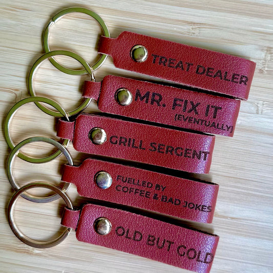 Rectangular Leather Keychain