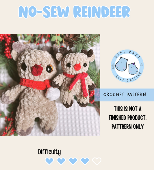 No-Sew Reindeer Pattern