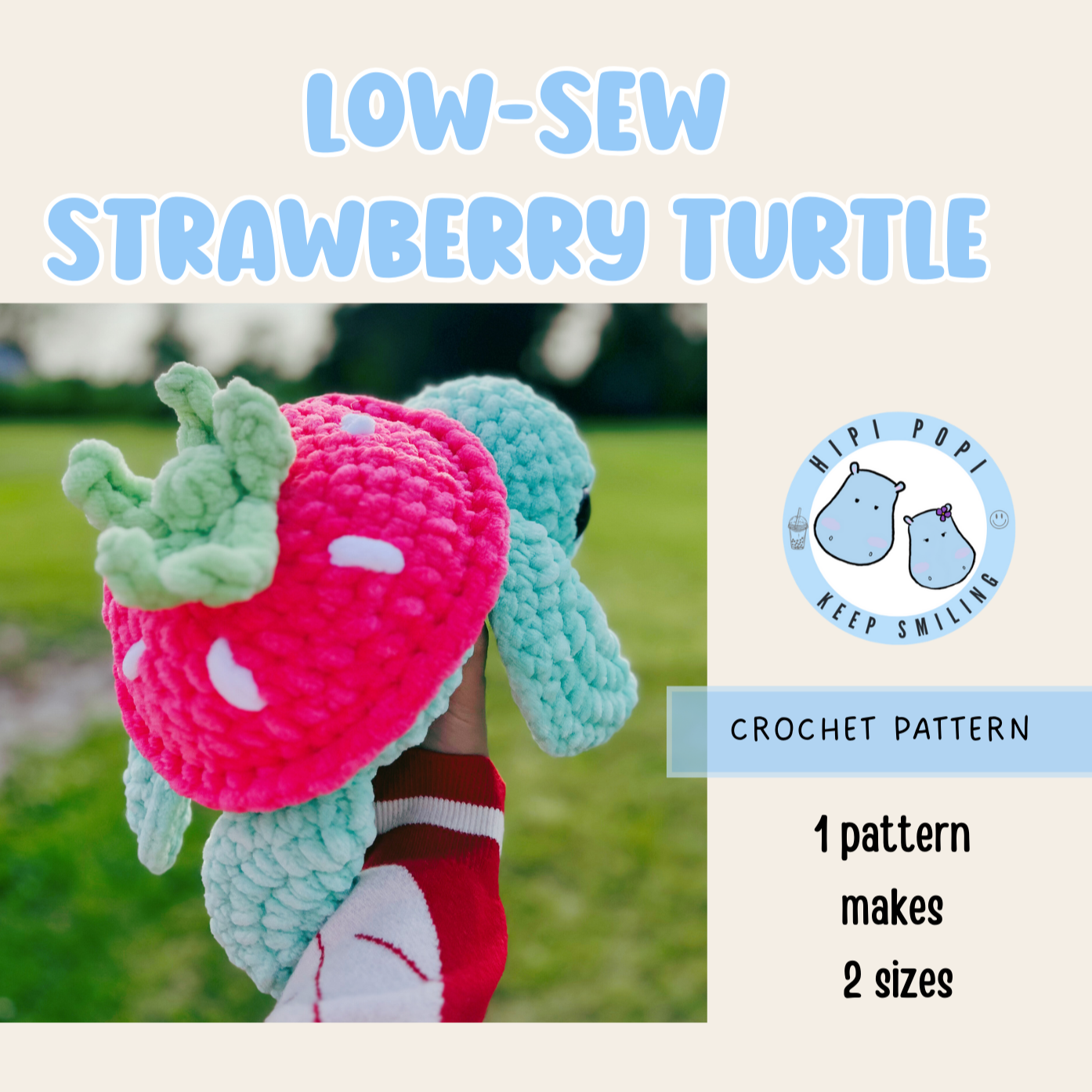 Strawberry Turtle - Low Sew Pattern
