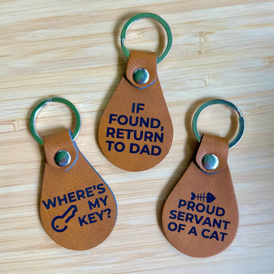 Circle Leather Keychain