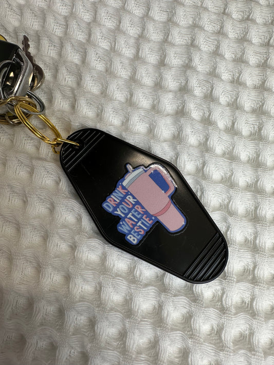 Drink Your Water Motel Keychain